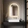 Maya Battery Powered Brushed Brass Arched Backlit Illuminated LED Mirror 750x500mm