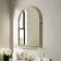 Avoca Traditional English Gold Arched Mirror with Shelf 700x490mm