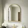 Avoca Traditional Brushed Brass Arched Mirror with Shelf 700x490mm