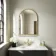Avoca Traditional Brushed Brass Arched Mirror with Shelf 700x490mm