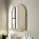 Avoca Traditional Brushed Brass Arched Mirror with Shelf 700x490mm
