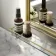 Avoca Traditional Brushed Brass Arched Mirror with Shelf 700x490mm
