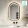 Isabel Matt Black Arched LED Mirror with Front & Back Illumination 800x500mm