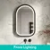 Isabel Matt Black Arched LED Mirror with Front & Back Illumination 800x500mm