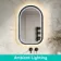 Isabel Matt Black Arched LED Mirror with Front & Back Illumination 800x500mm