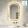 Isabel Brushed Brass Arched LED Mirror with Front & Back Illumination 800x500mm