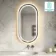 Isabel Brushed Gunmetal Pill LED Mirror with Front & Back Illumination 1000x500mm
