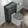 Monaco Slate Grey Slimline Back To Wall Toilet Unit 500mm