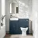 Monaco Navy Blue Slimline Back To Wall Toilet Unit 500mm