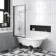 Abingdon 1500 Roll Top Shower Bath - Black Ball Feet & 6mm Easy Clean Matt Black Framed Screen