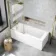 Dover 1700x750 Keyhole Shower Bath & 6mm Easy Clean Brushed Brass Framed Bath Screen