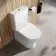 Brooklyn Rimless Fully Back To Wall Close Coupled Toilet With Soft Close Slim Seat