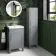 Bermuda Dove Grey Floor Standing Tall Cabinet 1500x350mm - Brass Knurled Handles