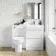 Trent Gloss White Combination Basin Drawer and Aruba Toilet 1100mm - Right Handed