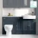 Monaco Inky Blue Combination Vanity Basin with Marble Top and Seattle Toilet 1500mm