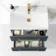 Elba Inky Blue Wall Hung Basin Drawer Vanity 600mm - Brushed Brass Accents