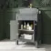 Bermuda Dove Grey Cabinet 600mm Excludes Counter Top Basin - Brushed Brass Accents