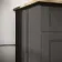 Lucia Graphite Grey Double Vanity with Oak Effect Top & Curved Counter Top Basin 1200mm - Brushed Brass Accents