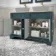 Lucia Inky Blue Cabinet with Oak Effect Top 1200mm (Excludes Counter Top Basins) - Brushed Brass Accents
