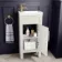 Bermuda Chalk White Cloakroom Basin Vanity 400mm - Brass Knurled Handles
