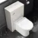 Milos Cotton White Combination Vanity Basin and Aruba Toilet 1300mm - Chrome Handles