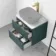 Corsica Midnight Green Wall Hung Drawer Vanity with Marble Top 600mm - Excludes Counter Top Basin