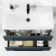 Elba Inky Blue Wall Hung Basin Drawer Vanity 800mm with Matt Black Stand