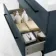 Elba Inky Blue Wall Hung Basin Drawer Vanity 800mm with Matt Black Stand