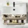 Elba Dawn Oak Wall Hung Basin Drawer Vanity 800mm with Matt Black Stand
