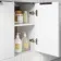 Sicily Fluted Coastal White Side Cabinet Unit 300mm - Black Accents