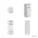 Sicily Fluted Coastal White Side Cabinet Unit 300mm - Black Accents