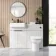 Sicily Fluted Coastal White Vanity with Semi Recessed Basin 600mm - Black Accents