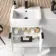 Sicily Fluted Coastal White Basin Vanity and Back To Wall Toilet Unit 1200mm (Excludes Toilet) - Black Accents