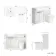 Sicily Fluted Coastal White Combination Vanity Basin and Tucson Toilet 1200mm - Black Accents - Left Handed