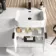 Sicily Fluted Coastal White Basin Vanity and Back To Wall Toilet Unit 1200mm (Excludes Toilet) - Black Accents - Right Handed