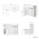 Sicily Fluted Coastal White Combination Vanity Basin and Tucson Toilet 1200mm - Black Accents - Right Handed