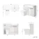Sicily Fluted Coastal White Combination Vanity Basin and Houston Toilet 1200mm - Black Accents - Right Handed