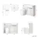 Sicily Fluted Coastal White Combination Vanity Basin and Utah Comfort Height Toilet 1200mm - Black Accents - Right Handed