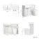 Sicily Fluted Coastal White Combination Vanity Basin with Marble Top & Utah Comfort Height Toilet 1200mm - Black Accents