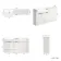 Sicily Fluted Coastal White Combination Vanity Basin 1500mm (Excludes Toilet) - Black Accents