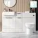 Sicily Fluted Coastal White Combination Vanity Basin and Miami Toilet 1500mm - Black Accents