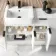 Sicily Fluted Coastal White Combination Vanity Basin with Marble Top 1500mm (Excludes Toilet) - Black Accents