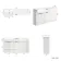 Sicily Fluted Coastal White Combination Vanity Basin with Marble Top 1500mm (Excludes Toilet) - Black Accents