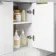 Sicily Fluted Coastal White Side Cabinet Unit 300mm - Brushed Brass Accents