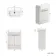 Sicily Fluted Coastal White Vanity with Semi Recessed Basin 600mm - Brushed Brass Accents