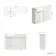 Sicily Fluted Coastal White Basin Vanity and Back To Wall Toilet Unit 1200mm (Excludes Toilet) - Brushed Brass Accents - Left Handed