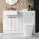 Sicily Fluted Coastal White Combination Vanity Basin and Houston Toilet 1200mm - Brushed Brass Accents - Left Handed