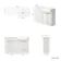 Sicily Fluted Coastal White Basin Vanity and Back To Wall Toilet Unit 1200mm (Excludes Toilet) - Brushed Brass Accents - Right Handed