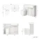 Sicily Fluted Coastal White Combination Vanity Basin and Utah Comfort Height Toilet 1200mm - Brushed Brass Accents - Right Handed