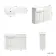 Sicily Fluted Coastal White Basin Vanity with Marble Top & Back To Wall Unit 1200mm (Excludes Toilet) - Brushed Brass Accents